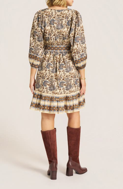 Matty M . Cassia Mixed Print Cotton Dress In Gray