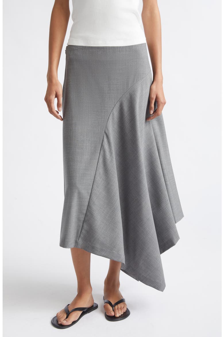 Asymmetric Wool Midi Skirt, Main, color, PUMICE