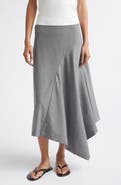 ST. AGNI Asymmetric Wool Midi Skirt