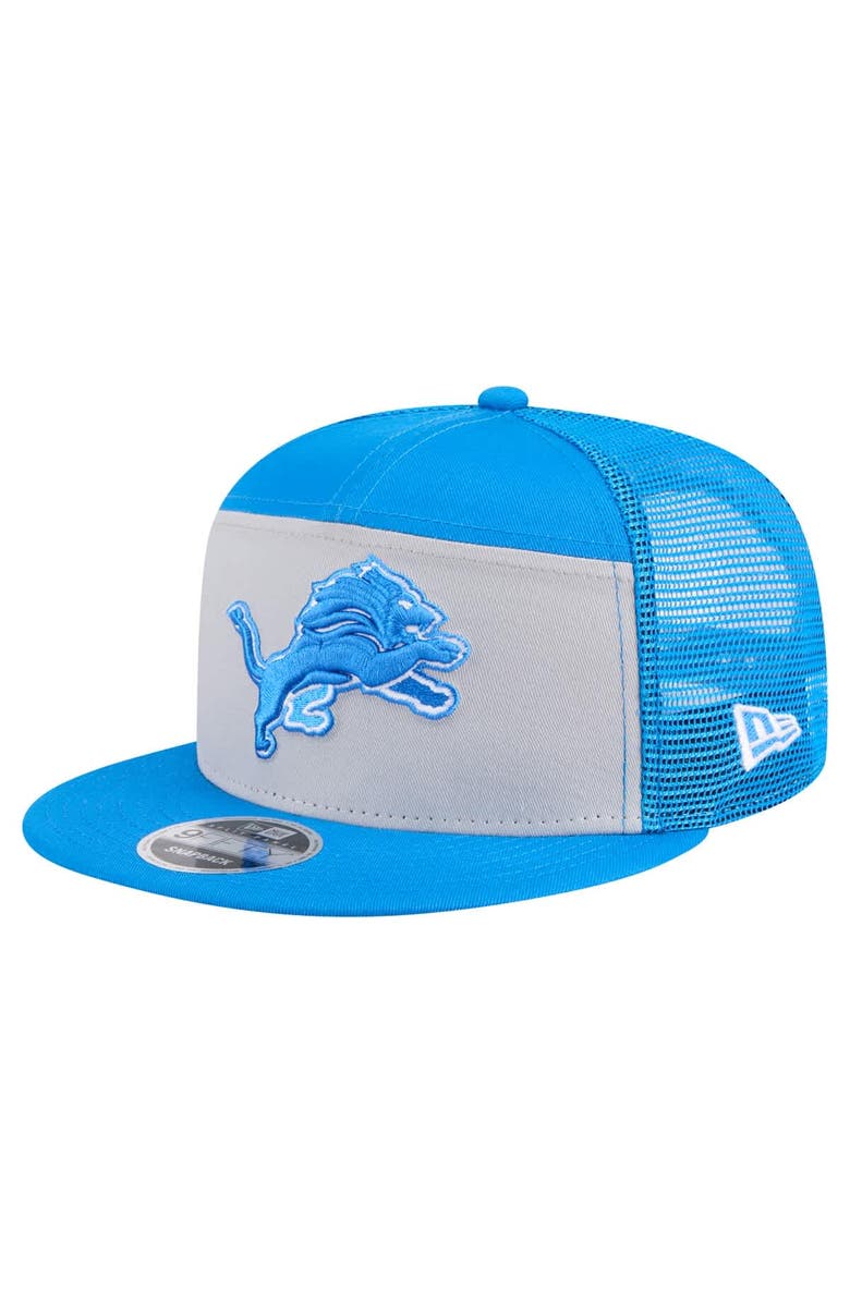 New Era Men's New Era Gray/Blue Detroit Lions Outdoor Split Panel 9FIFTY Snapback Hat, Main, color, Gray