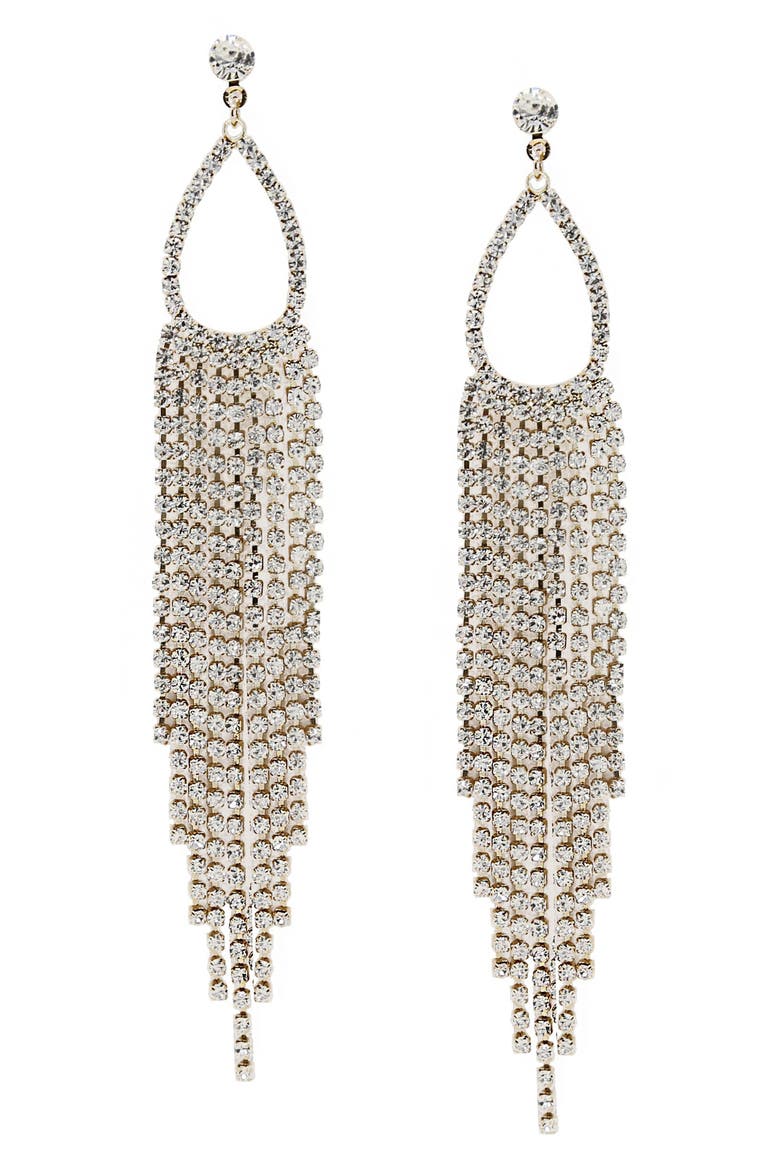 Crystal Chandelier Earrings, Main, color, GOLD