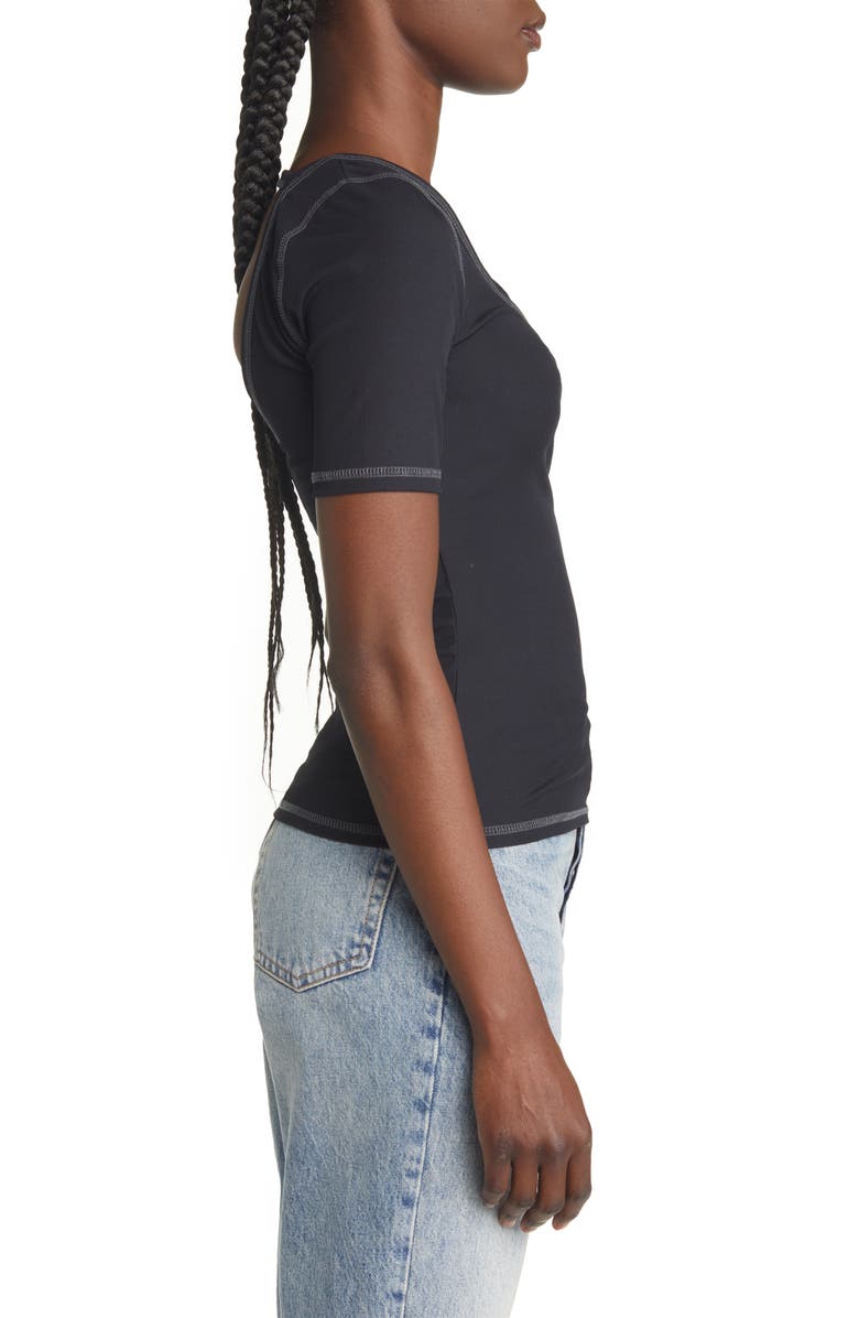 Topshop Scoop Neck Tee, Alternate, color, 