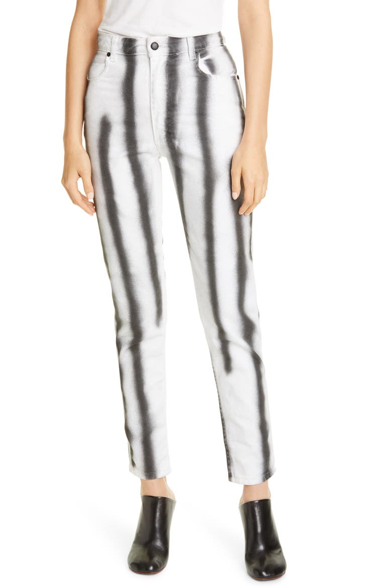EL Hand Sprayed High Waist Jeans, Main, color, SPRAY