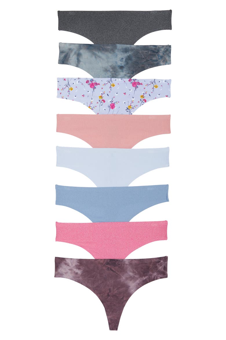 Intimates Skinz 8-Pack Thongs, Main, color, ASSORTED