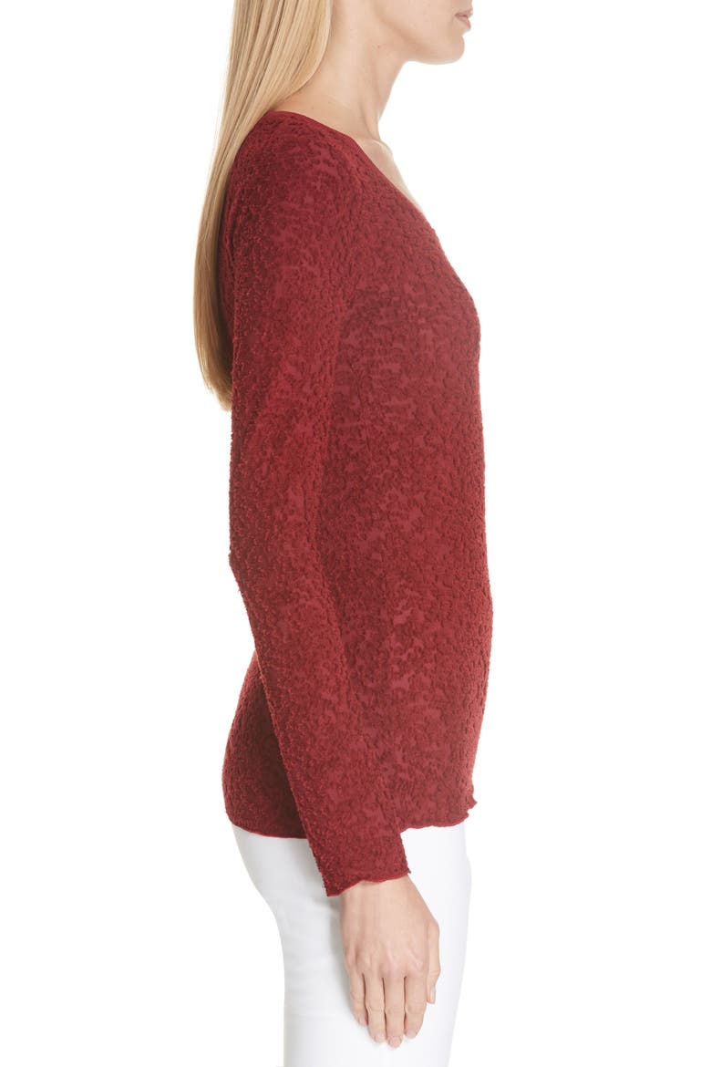 Collier Jacquard Top, Alternate, color, DEEP BERRY