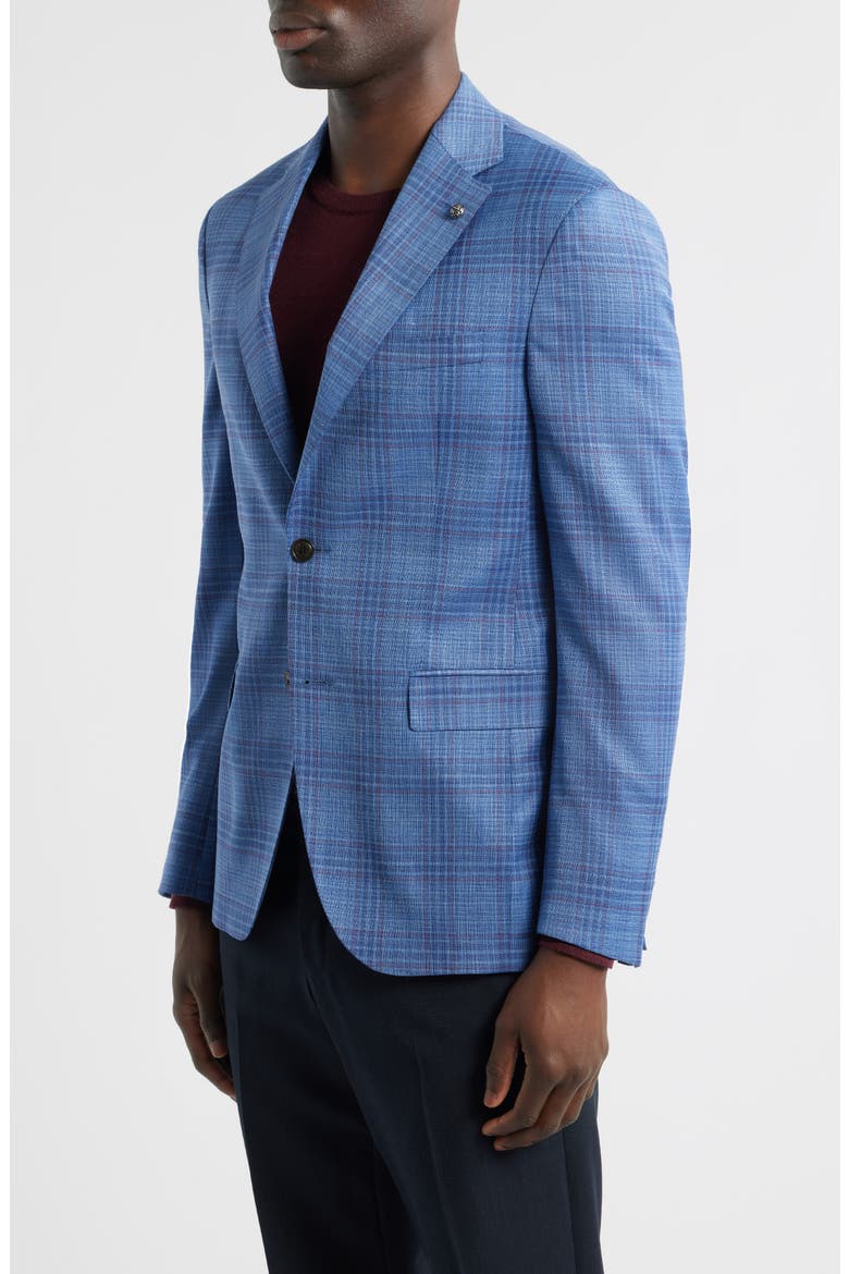 Midland Soft Constructed Plaid Stretch Wool Sport Coat, Alternate, color, BLUE