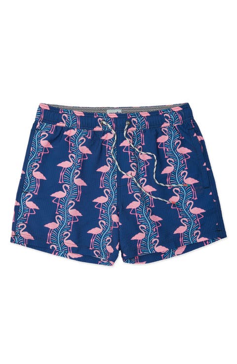 Flamingles Party Starter 5-Inch Swim Trunks