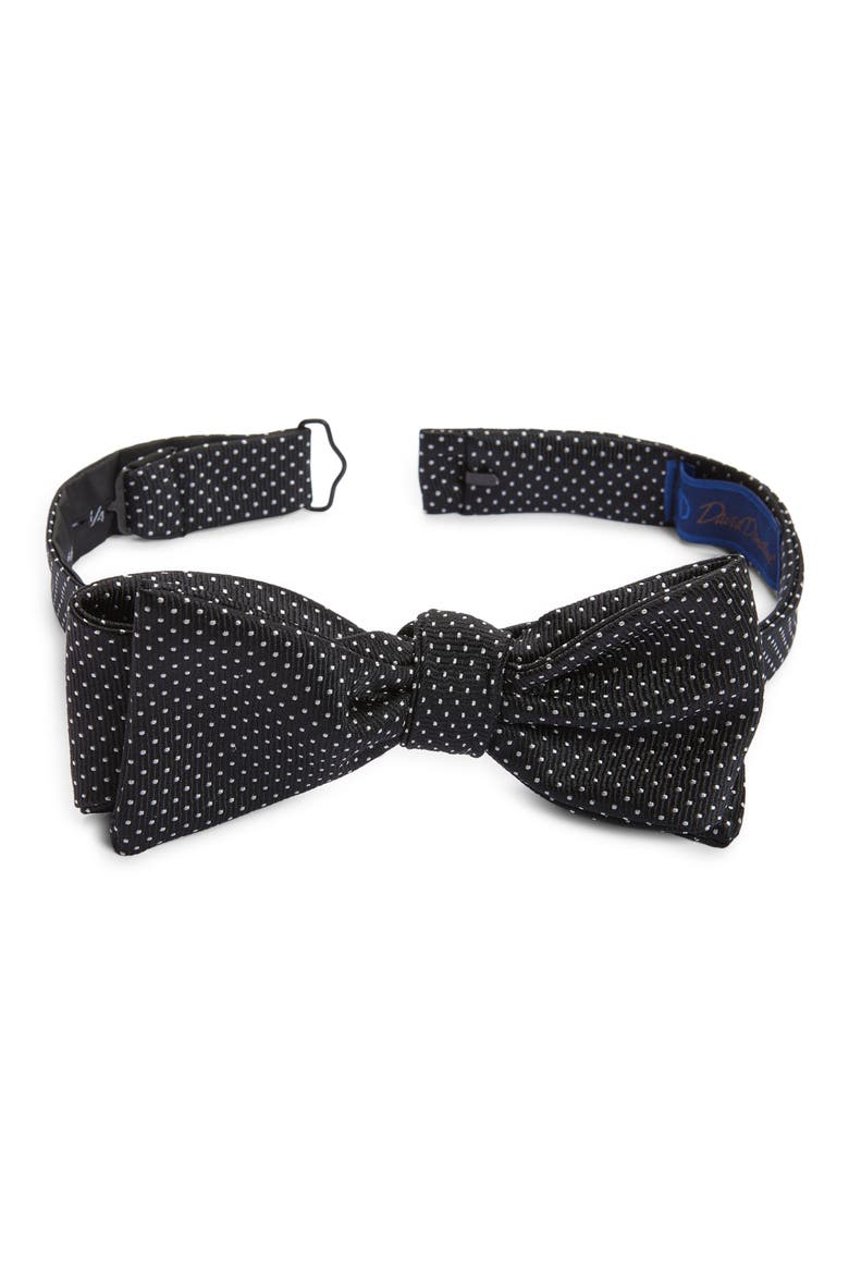 Silk Bow Tie, Main, color, BLACK/ WHITE