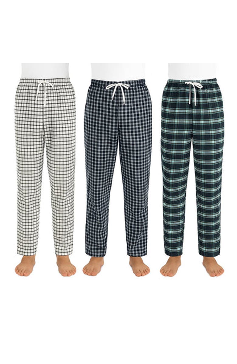 BenBen 3 Pack Mens Flannel Pajamas Pants Ultra Soft, Main, color, Black