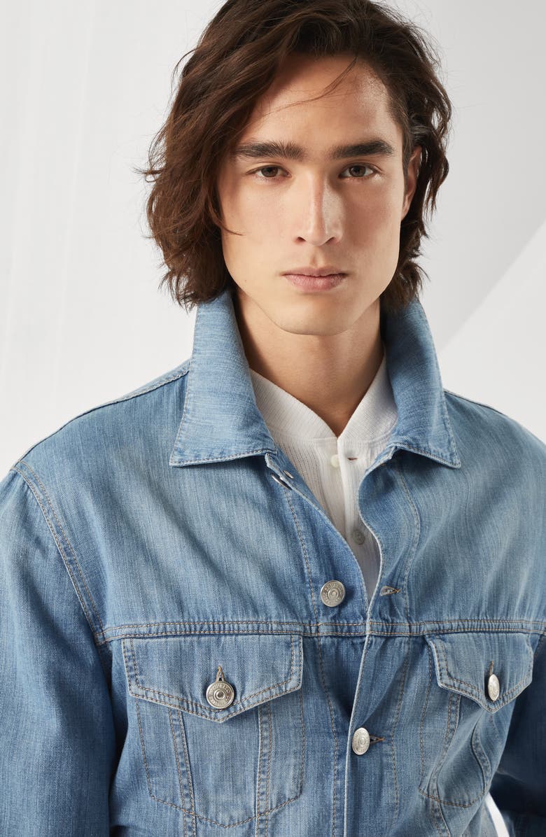 Brunello Cucinelli Denim four-pocket jacket, Alternate, color, 