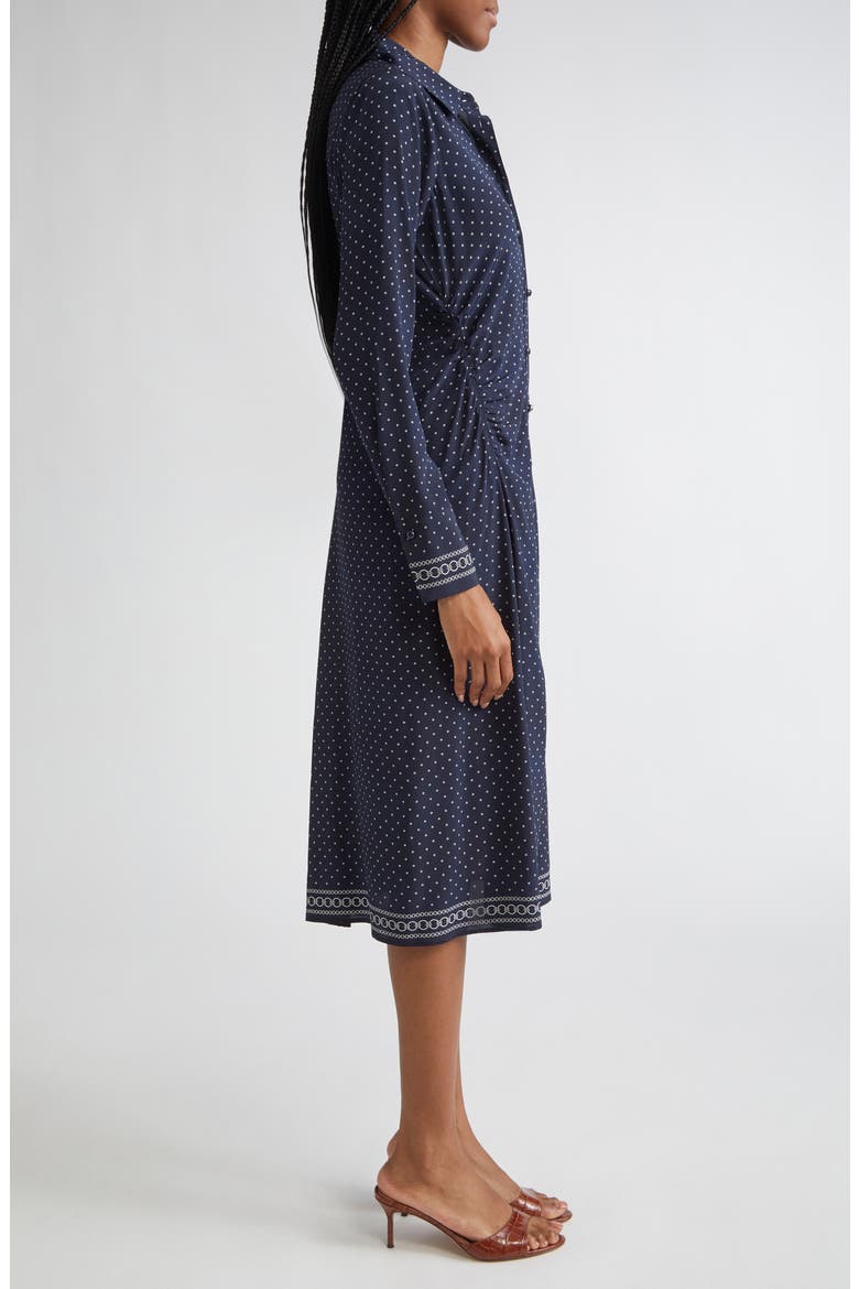 Lex Mixed Print Long Sleeve Stretch Silk Shirtdress, Alternate, color, NAVY MULTI