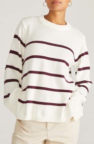 Universal Standard Bardot Stripe Cotton Sweater