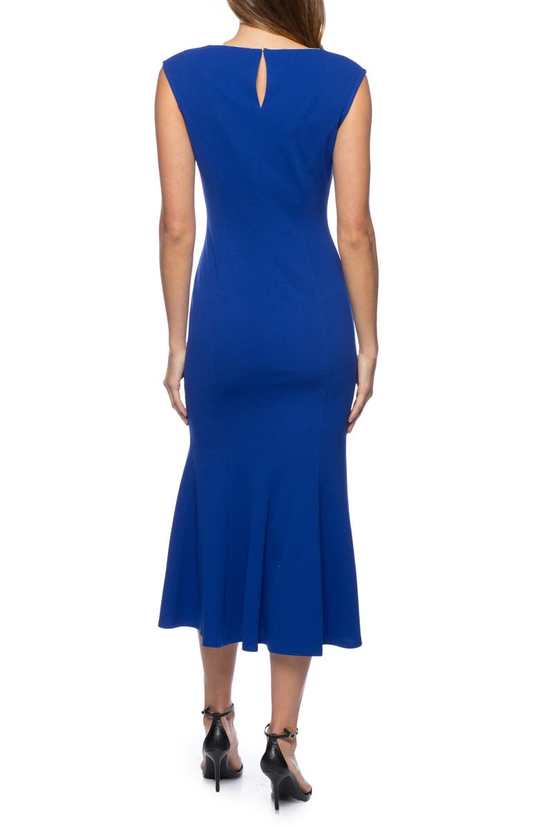 Marina Embellished V-Neck Cocktail Midi Dress, Alternate, color,