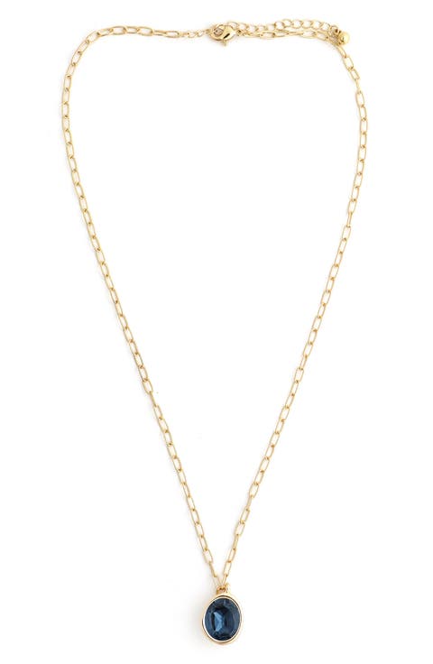 Crystal Oval Pendant Necklace