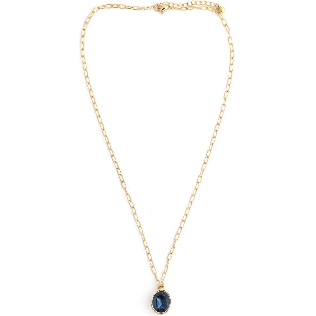 Panacea Crystal Oval Pendant Necklace In Gold