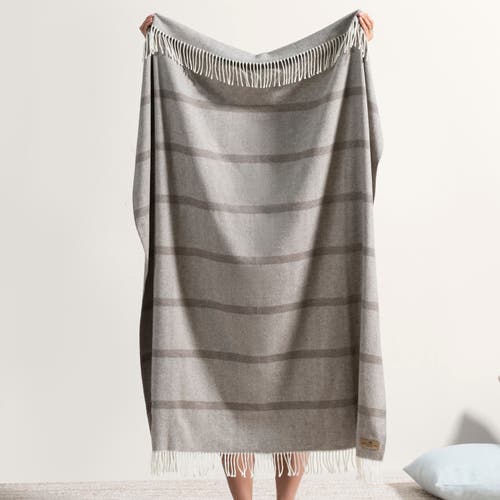 Lands Downunder Montauk Stripe Herringbone Throw In Brown
