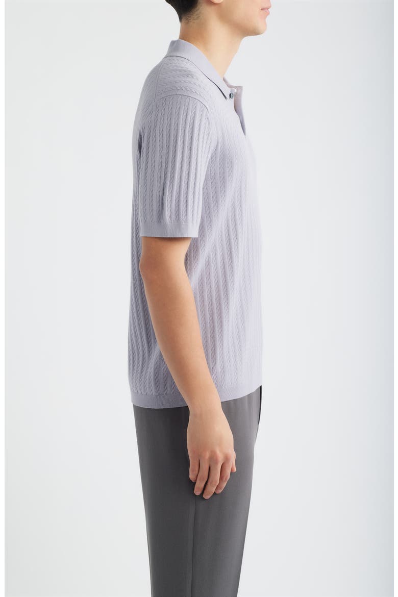 Cable Knit in Light Bilen Polo, Alternate, color, GRAY LILAC