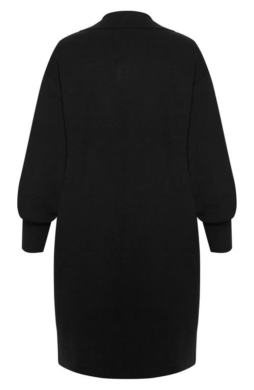City Chic Elsie Longline Cardigan In Black