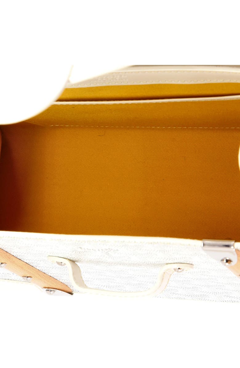 Pre-Owned Goyard Saigon Top Handle Bag Coated Canvas with Leather PM, Alternate, color, White