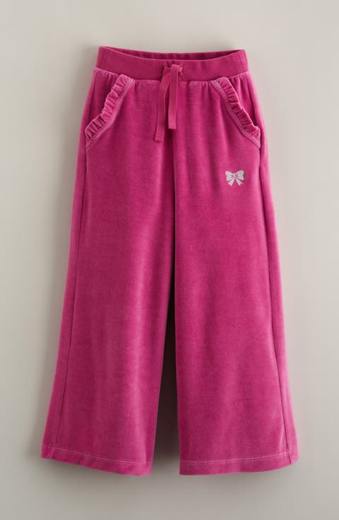 Kids' Ruffle Pocket Velour Pants (Toddler, Little Kid & Big Kid)