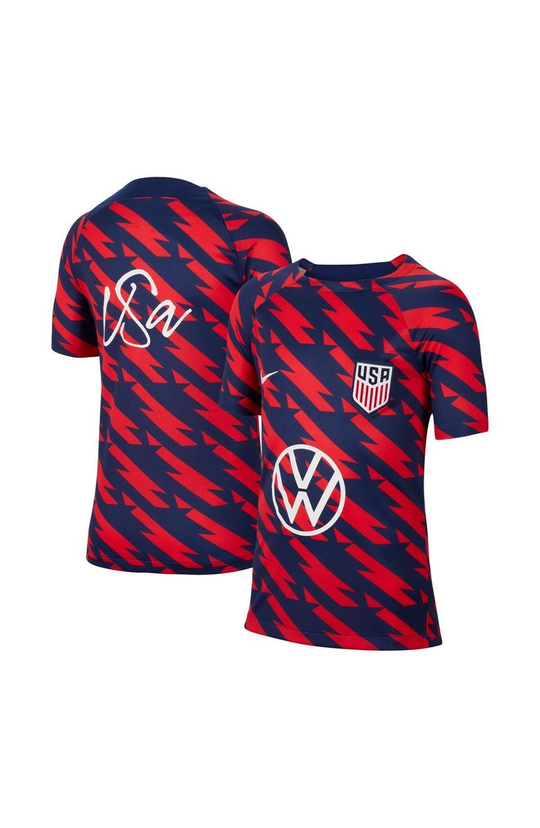 Nike Youth Nike Red USMNT 2023/24 Academy Pro Performance Pre-Match Top, Main, color,