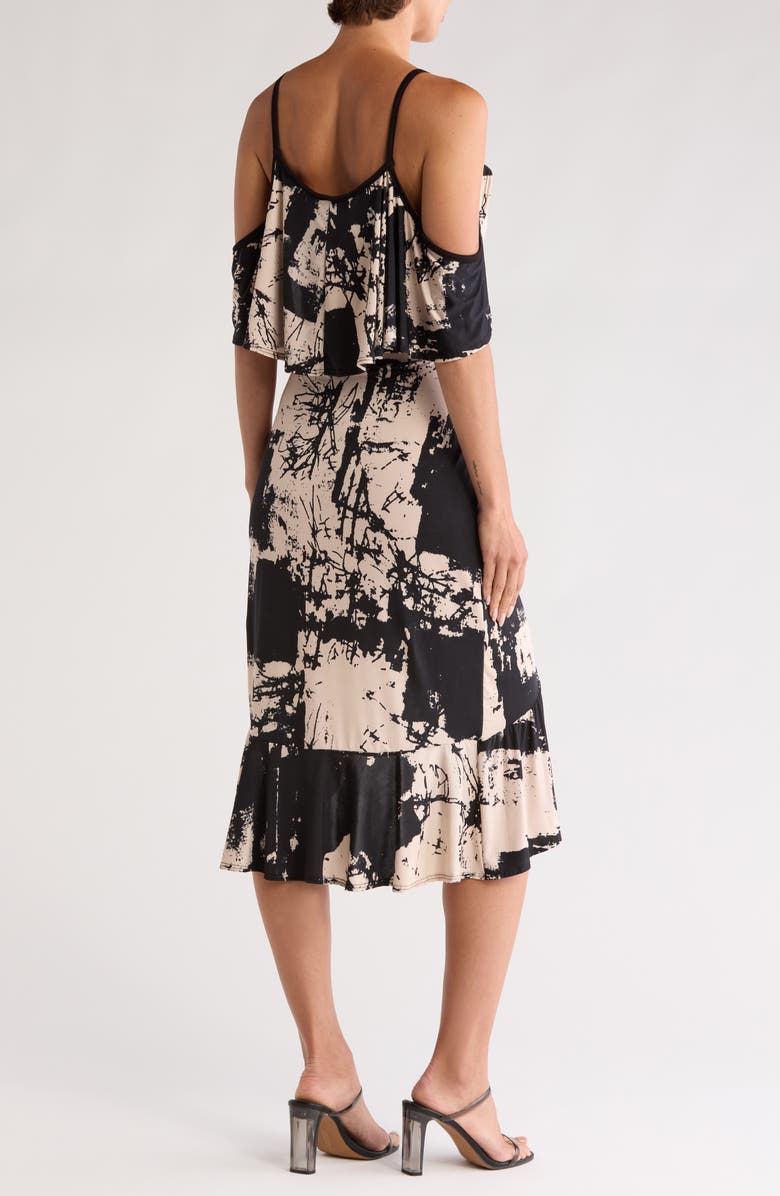 GO COUTURE Cold-Shoulder Wrap Dress, Alternate, color, Black