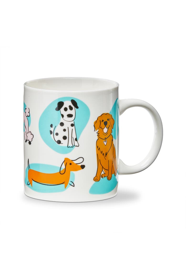 Dashing Dogs Bone China Mug Multi 12 oz 3.25 x 3.25 x 3.5 in, Main, color, White