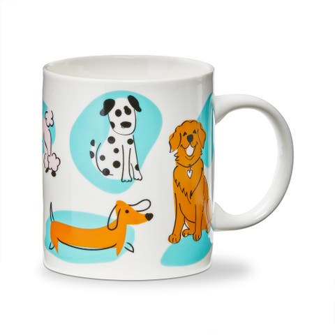 Dashing Dogs Bone China Mug Multi 12 oz 3.25 x 3.25 x 3.5 in