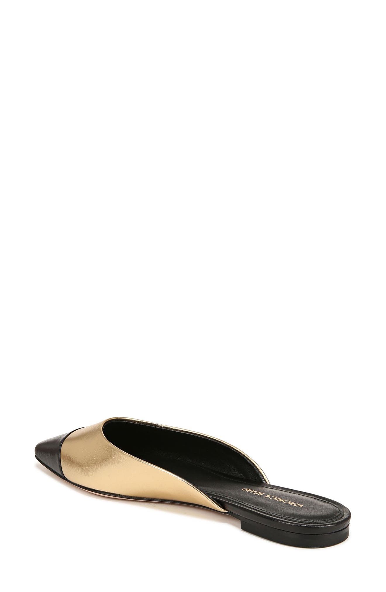 Veronica Beard Carlotta Flat, Alternate, color, Black/ Gold