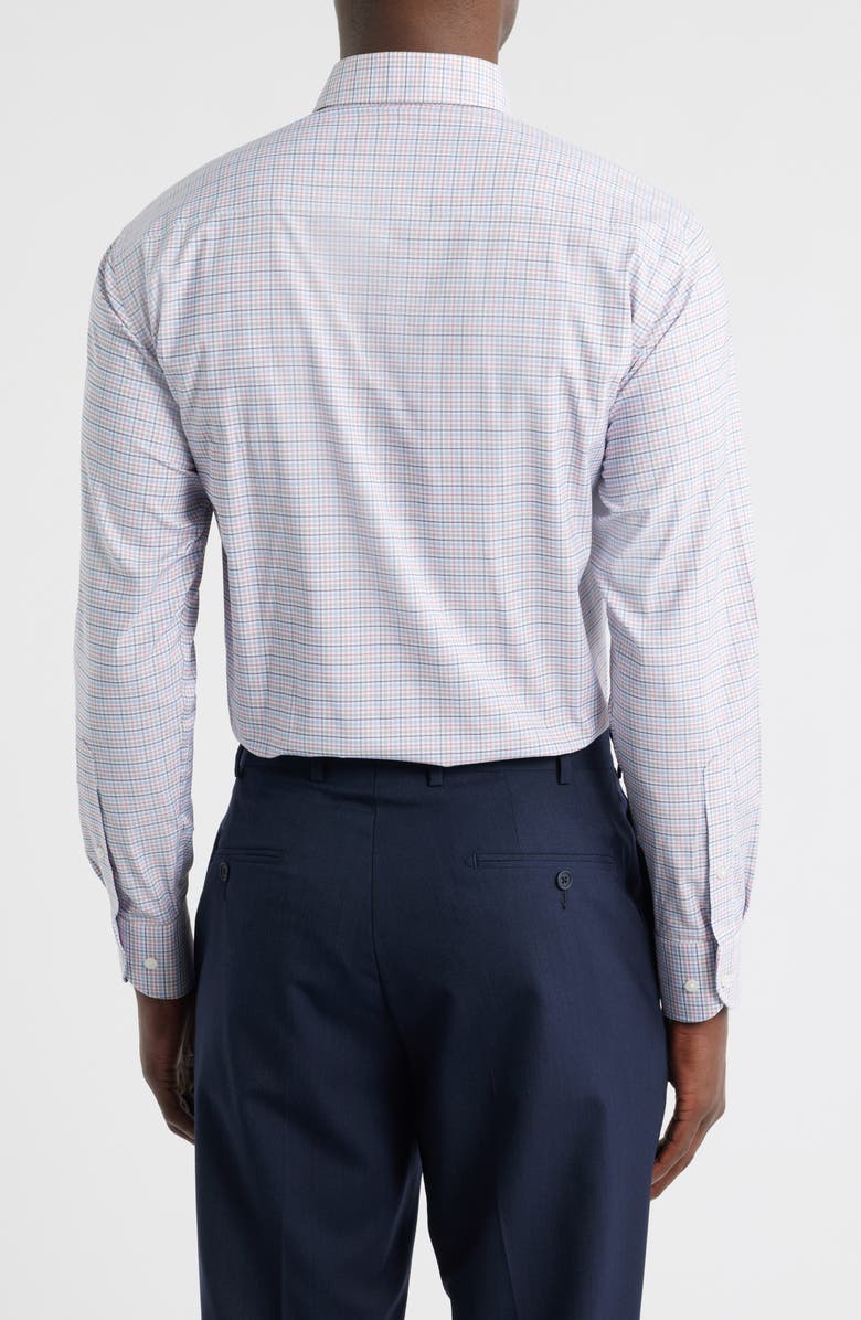 Peter Millar Casey Check Performance Twill Button-Down Shirt, Alternate, color, Navy