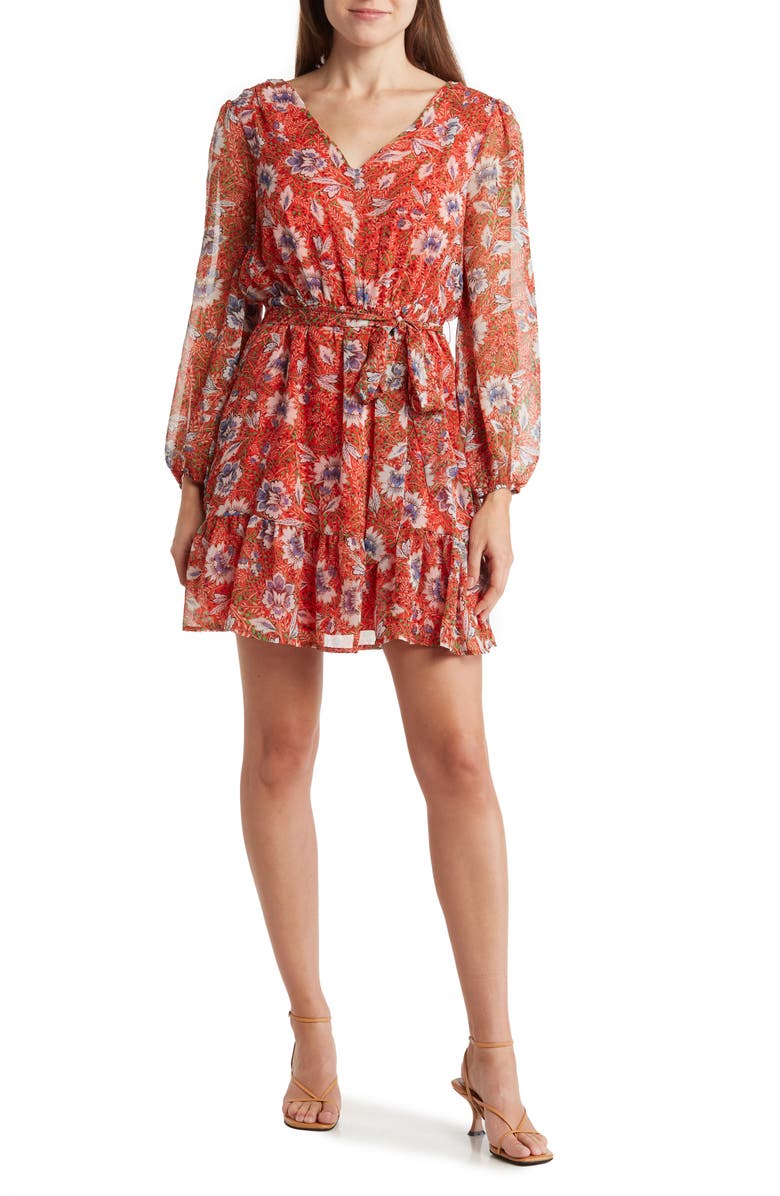 Sam Edelman Country Balloon Sleeve Fit & Flare Dress, Main, color, 