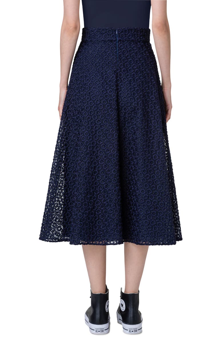 Akris Embroidered Floral Organza A-Line Skirt, Alternate, color, 