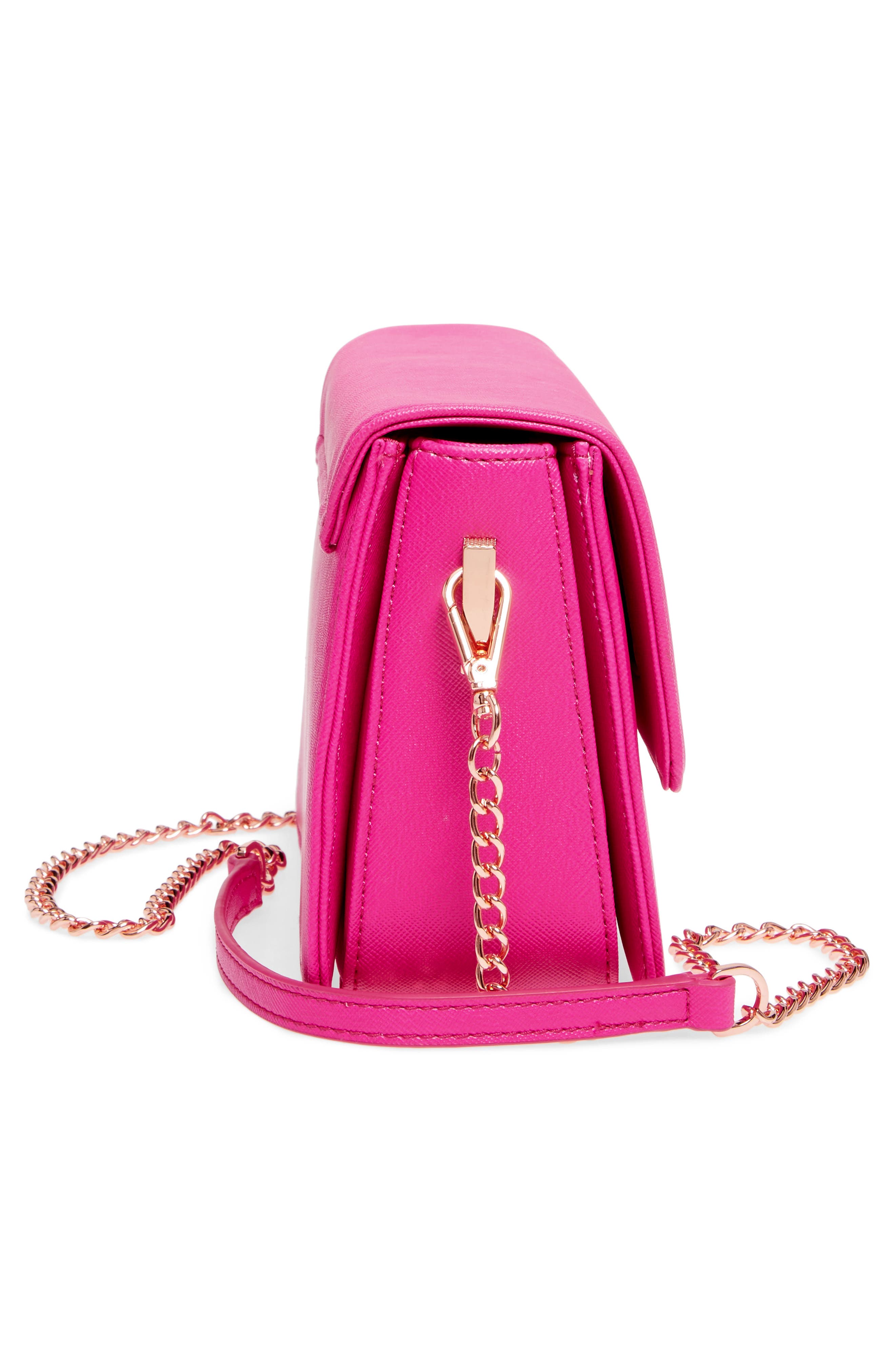 Heatha Faux Leather Crossbody Bag, Alternate, color, BRIGHT PINK