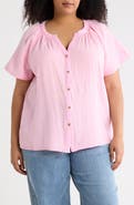 beachlunchlounge Lark Cotton Gauze Button-Up Top