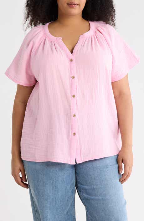 beachlunchlounge Lark Cotton Gauze Button-Up Top