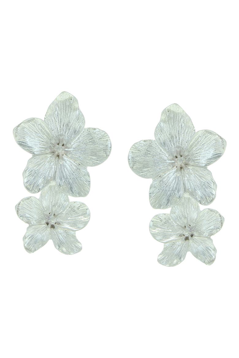 Flora Drop Earrings, Main, color, SILVER