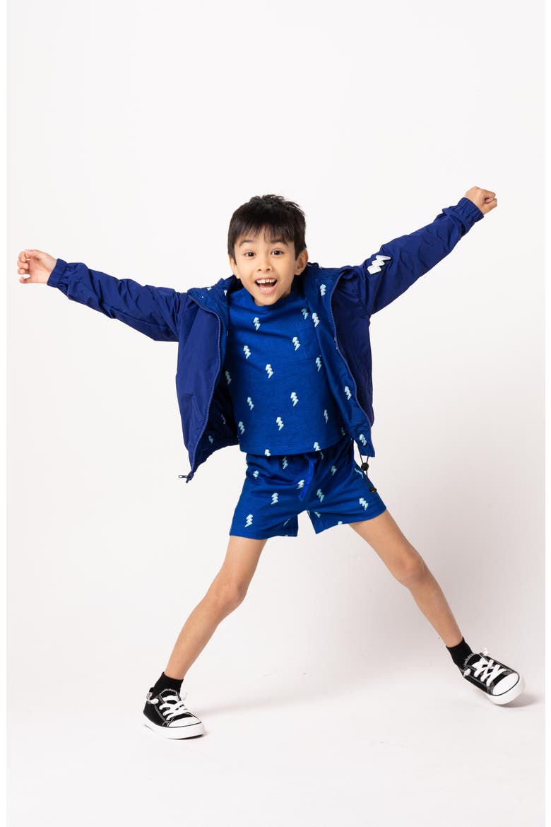 Kids' Print Cotton French Terry T-Shirt & Shorts Set, Alternate, color, BLUE
