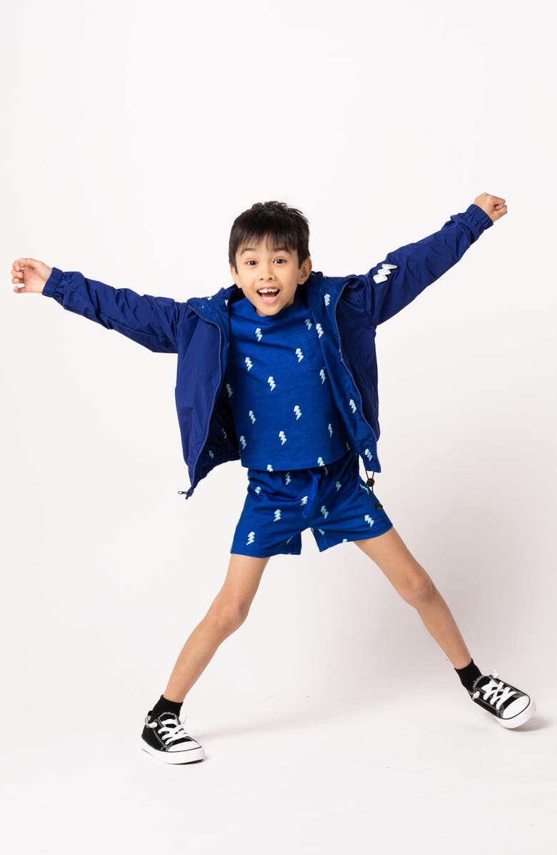 CALONIE Kids' Print Cotton French Terry T-Shirt & Shorts Set, Alternate, color, Blue