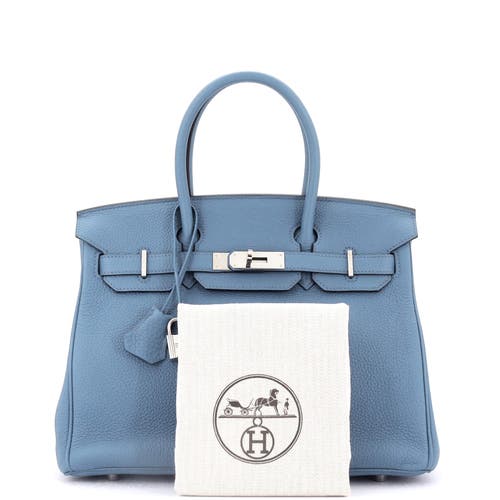Pre-owned Hermes Hermes Birkin Handbag Blue Togo With Palladium Hardware 35 In Blue