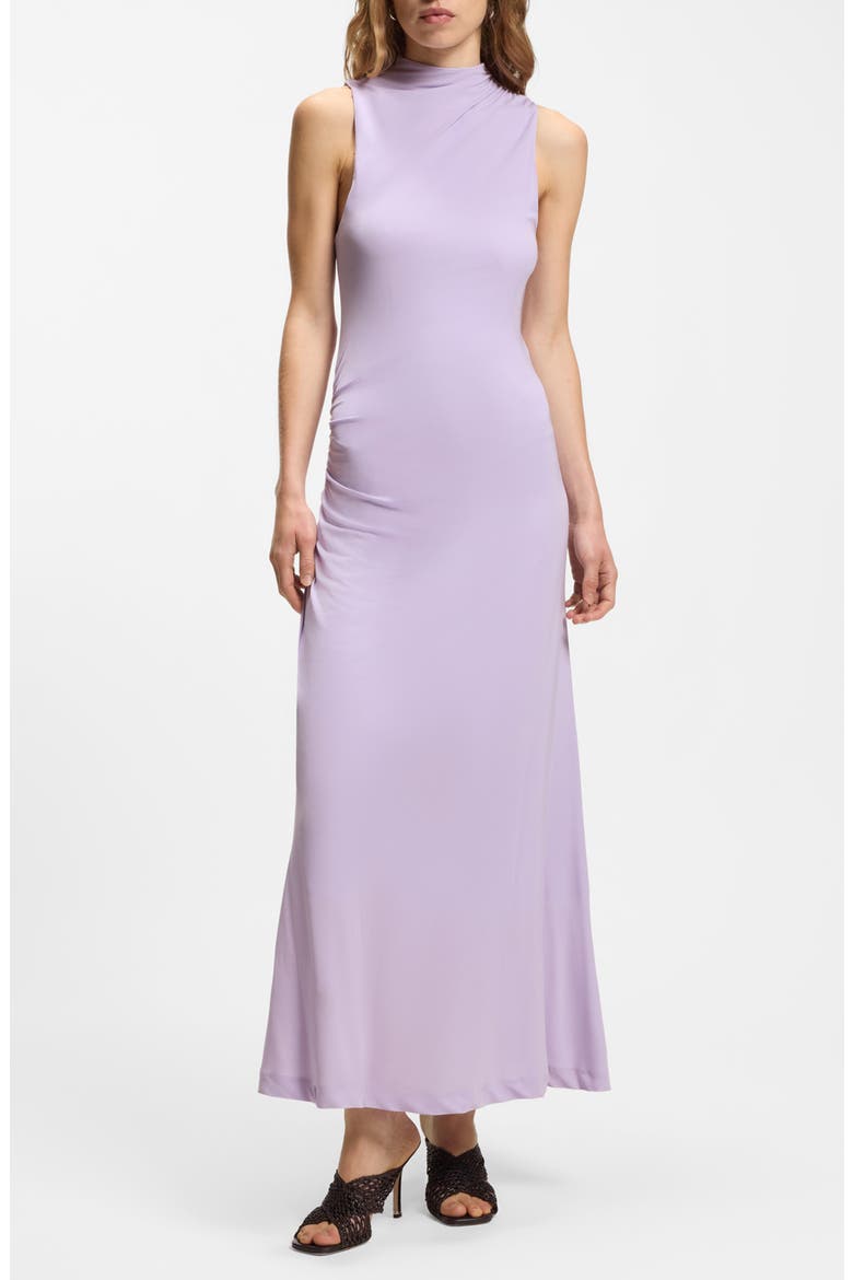 Eylai Draped A-line Midi Dress, Main, color, LAVENDER TIDE