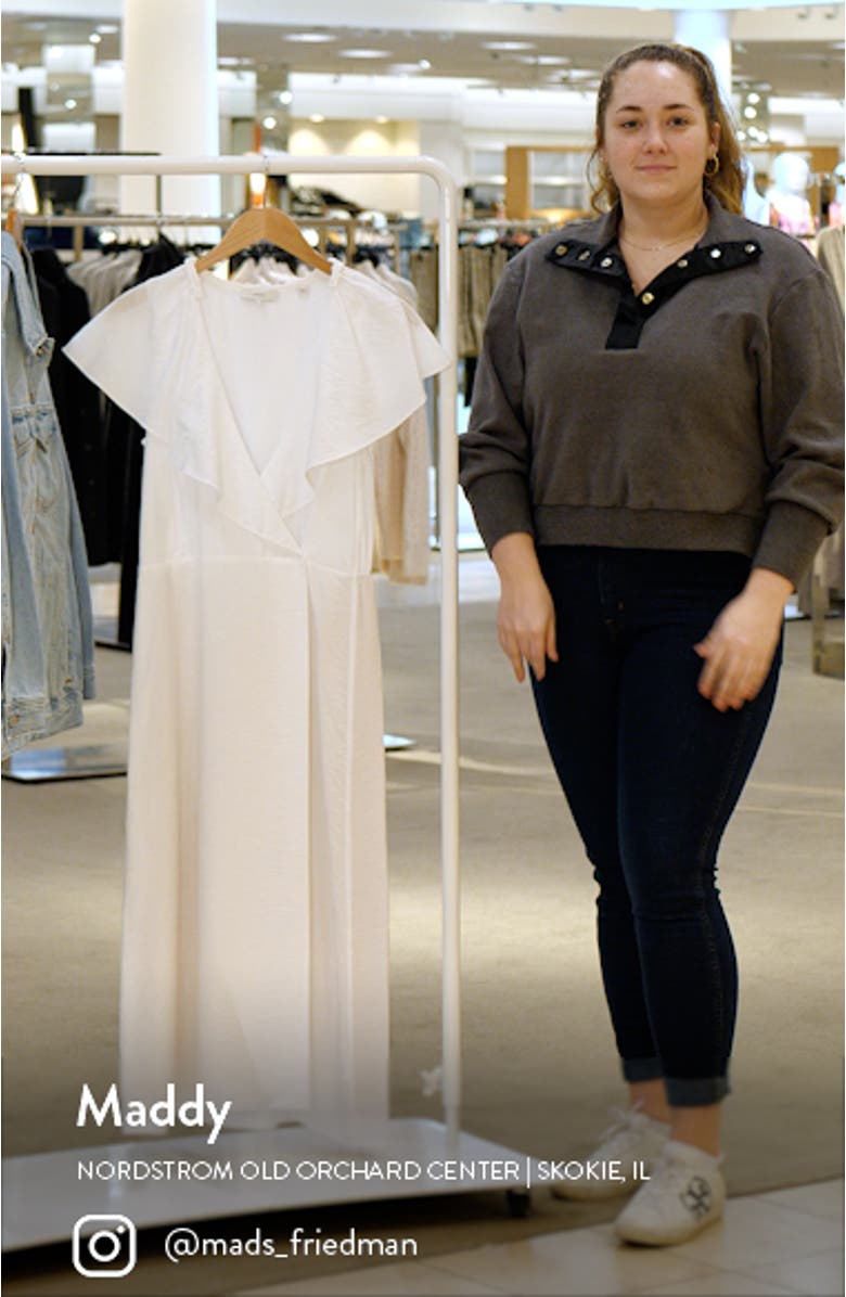 Braid Trim Flutter Sleeve Wrap Front Dress, sales video thumbnail