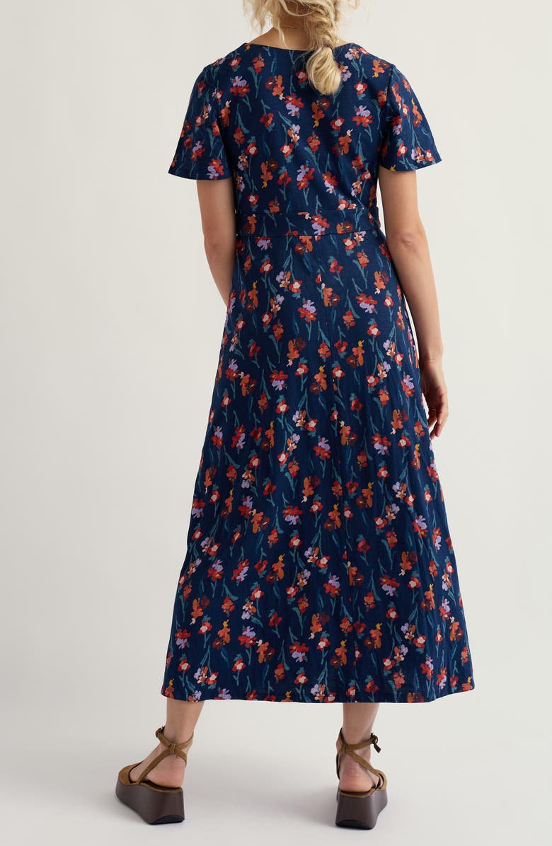 Seasalt Cornwall Chateaux Floral Organic Cotton Midi Dress, Alternate, color, Snapdragon Sea Cave