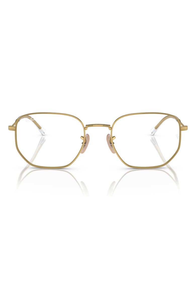 Ray-Ban 51mm Oval Optical Glasses, Main, color, Gold Flash