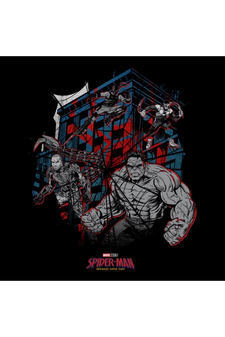Boy's Spider-Man Brand New Day Villains in Spidey Web  Graphic T-Shirt, Alternate, color, Black