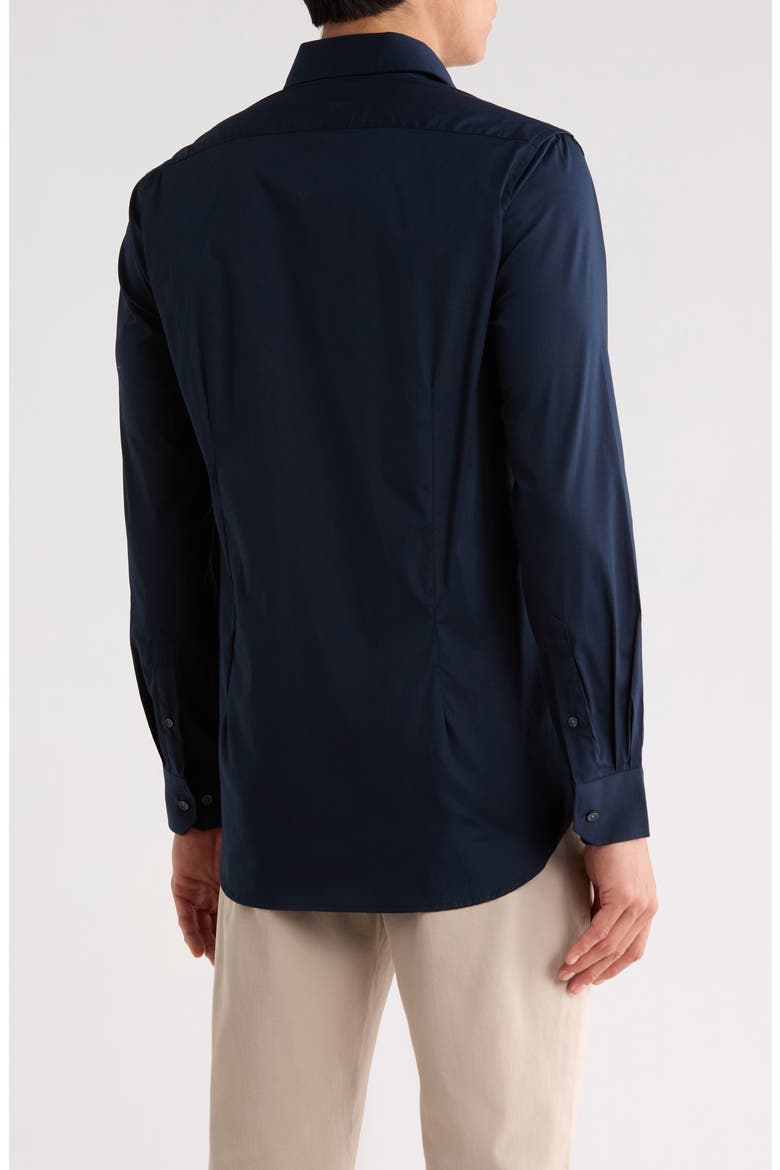 Premium Slim Fit Long Sleeve Stretch Cotton Button-Up Shirt, Alternate, color, NAVY