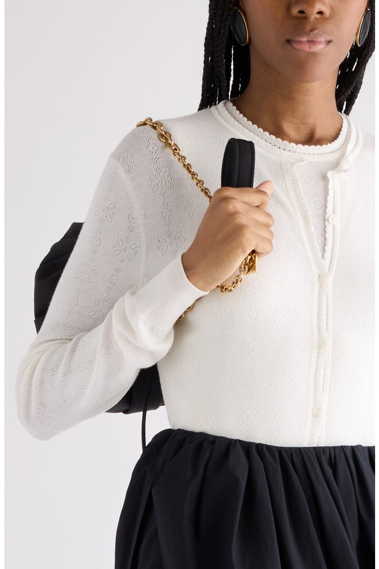 Wool Pointelle Underpinning Cardigan, Alternate, color, ICONIC MILK