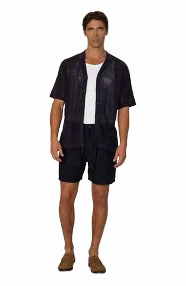 Industrie Australia The Castel Short Sleeve Shirt, Alternate, color, Mid Navy