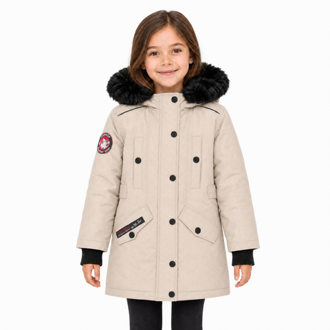 Girls' Winter Faux Fur Lining Ski Jacket