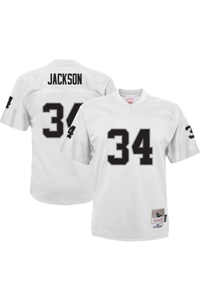 Youth Mitchell & Ness Bo Jackson White Las Vegas Raiders 1988 Retired Player Legacy Jersey, Alternate, color, White