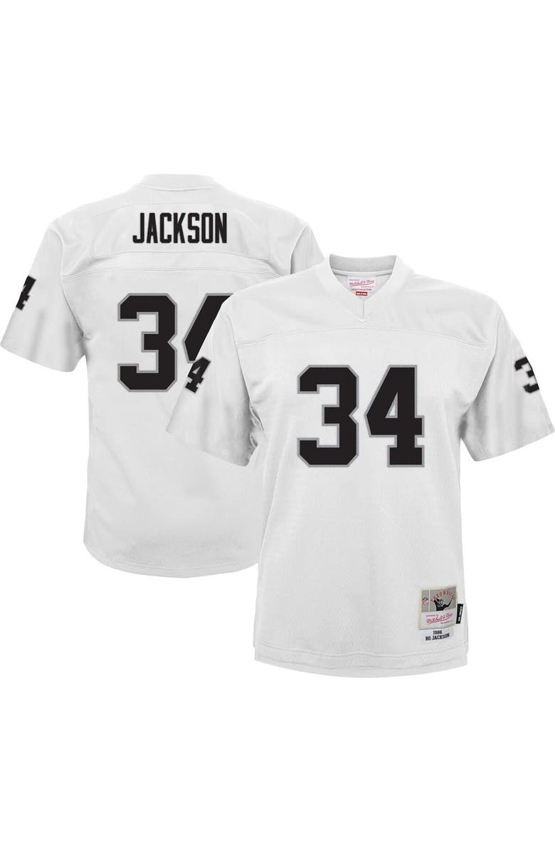 Mitchell & Ness Youth Mitchell & Ness Bo Jackson White Las Vegas Raiders 1988 Retired Player Legacy Jersey, Alternate, color, White